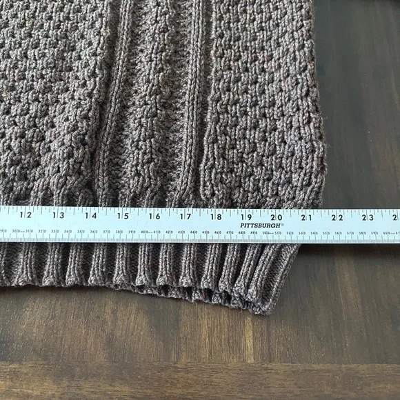 Chunky Knit Crewneck Sweater - Brown - Picture 9 of 13